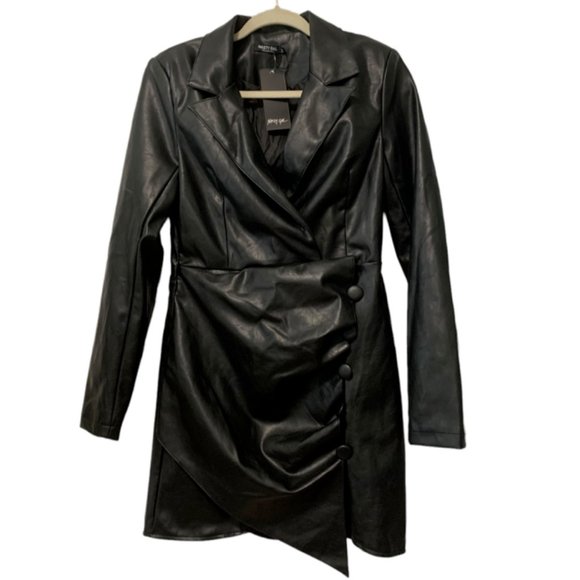 Nasty Gal Dresses & Skirts - Nasty Gal Faux Leather Touch Me Dress Jacket sz 4